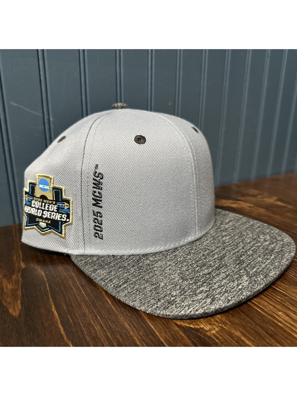 NCAA College World Series Hat Cap Snapback Gray 2025 Omaha Zephyr Blank